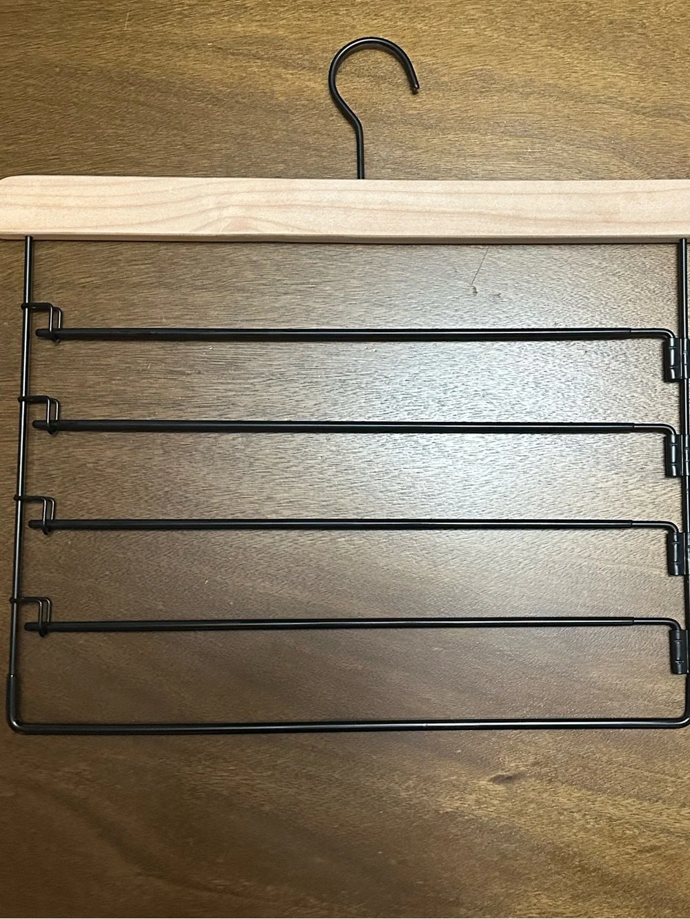 Multi-Tier Metal & Wood Pants Hanger - Home Storage & Organization
